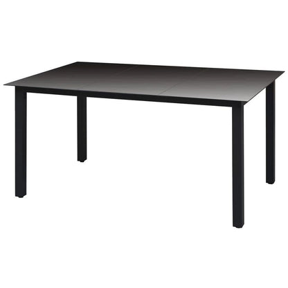 Set da Pranzo per Giardino 5 pz con Cuscini Polyrattan Nero