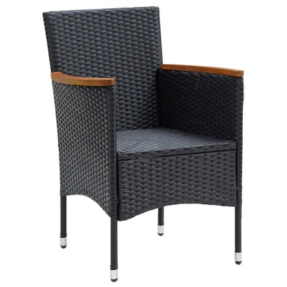 Set Pranzo da Giardino 9 pz con Cuscini in Polyrattan Nero | homemem39