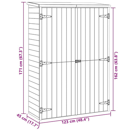 Capanno Giardino Attrezzi 123x45x171cm Pino Massello Impregnato - homemem39