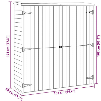 Rimessa Attrezzi Giardino 163x50x171 cm Massello di Pino - homemem39