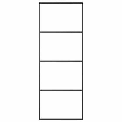 Porta Scorrevole Vetro Smerigliato ESG Alluminio 76x205 cm Nera - homemem39