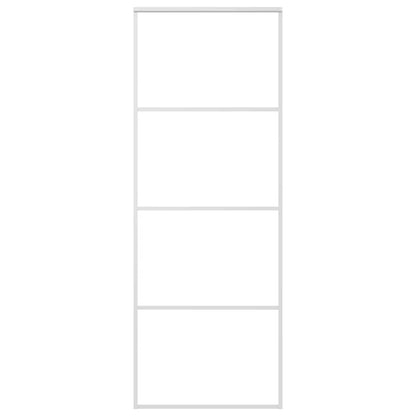 Porta Scorrevole in Vetro ESG e Alluminio 75x205 cm Bianca