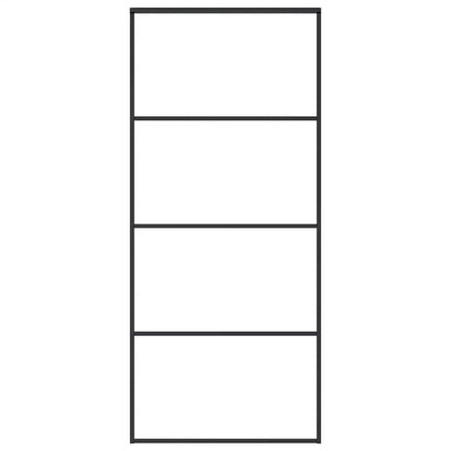 Porta Scorrevole Vetro Smerigliato ESG Alluminio 90x205 cm Nera