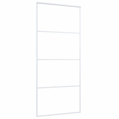 Porta Scorrevole in Vetro ESG e Alluminio 90x205cm Bianca | homemem39