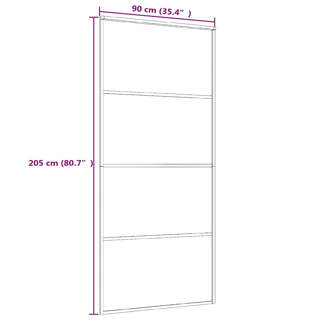 Porta Scorrevole in Vetro ESG e Alluminio 90x205cm Bianca | homemem39