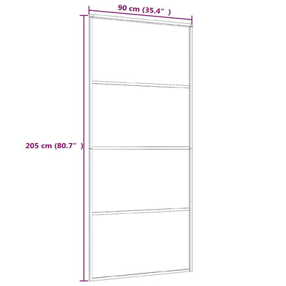 Porta Scorrevole in Vetro ESG e Alluminio 90x205cm Bianca | homemem39