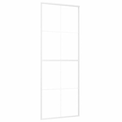 Porta Scorrevole in Vetro ESG e Alluminio 76x205 cm Bianca | homemem39
