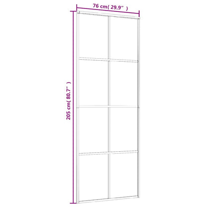 Porta Scorrevole in Vetro ESG e Alluminio 76x205 cm Bianca | homemem39