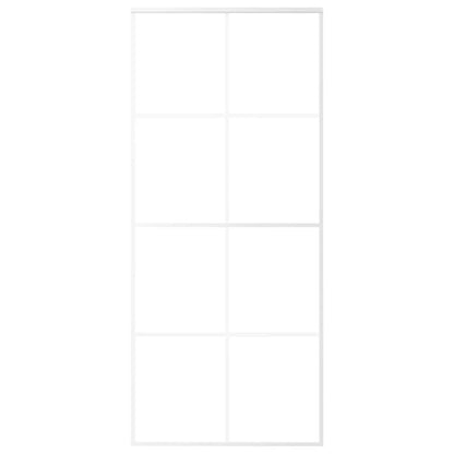 Porta Scorrevole in Vetro ESG e Alluminio 90x205 cm Bianca