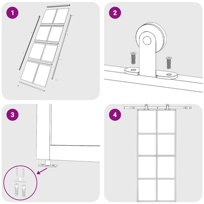 Porta Scorrevole in Vetro ESG e Alluminio 90x205 cm Bianca