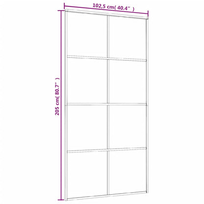 Porta Scorrevole in Vetro ESG e Alluminio 102,5x205 cm Nera