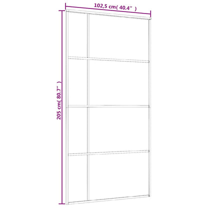 Porta Scorrevole in Vetro ESG e Alluminio 102,5x205 cm Nera | homemem39