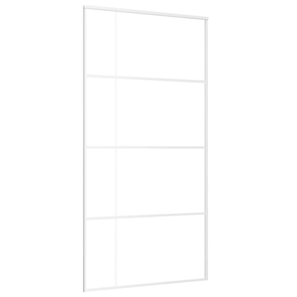 Porta Scorrevole in Vetro ESG e Alluminio 102,5x205 cm Bianca | homemem39