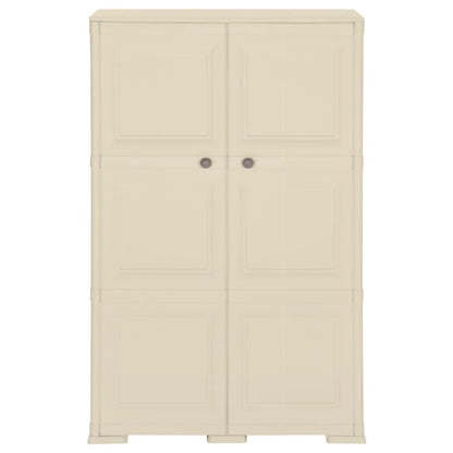 Armadietto in Plastica 79x43x125 cm Effetto Legno Bianco Angora | homemem39