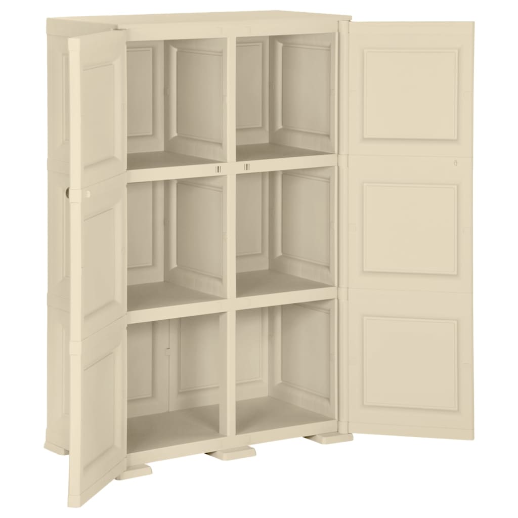 Armadietto in Plastica 79x43x125 cm Effetto Legno Bianco Angora