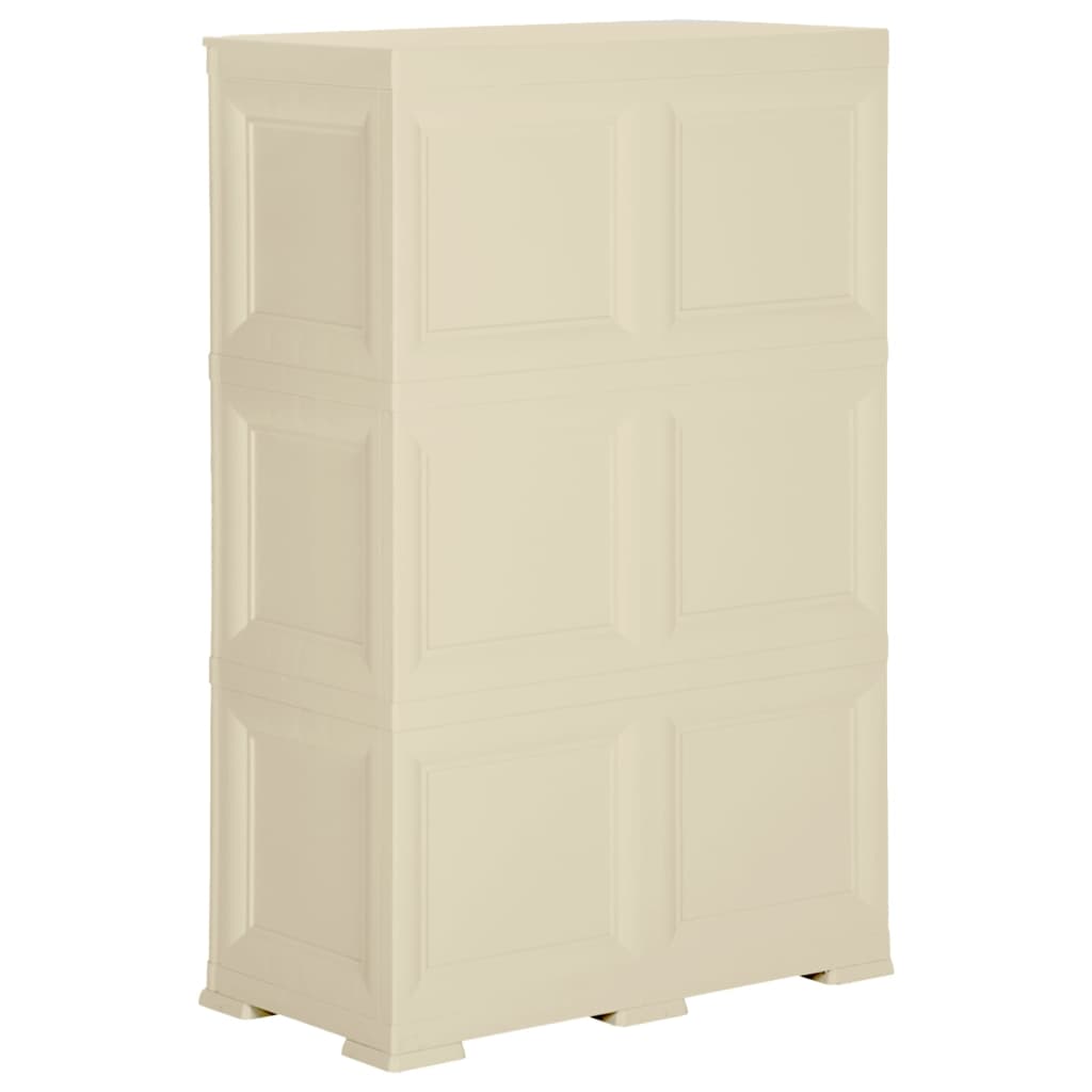 Armadietto in Plastica 79x43x125 cm Effetto Legno Bianco Angora | homemem39