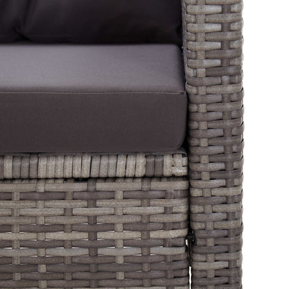 Set Pranzo da Giardino 3 pz Polyrattan e Legno Massello Acacia