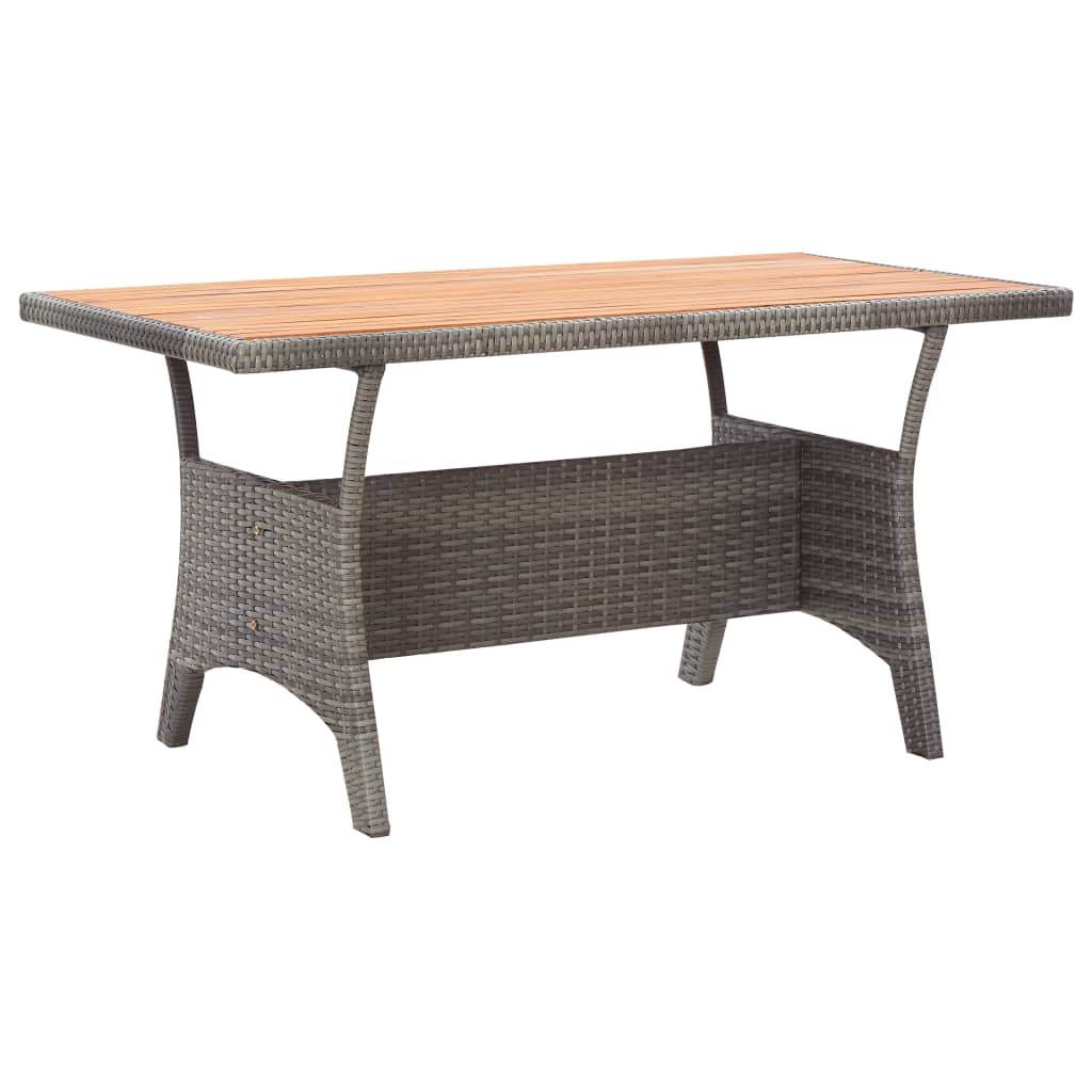 Set Pranzo da Giardino 3 pz Polyrattan e Legno Massello Acacia | homemem39