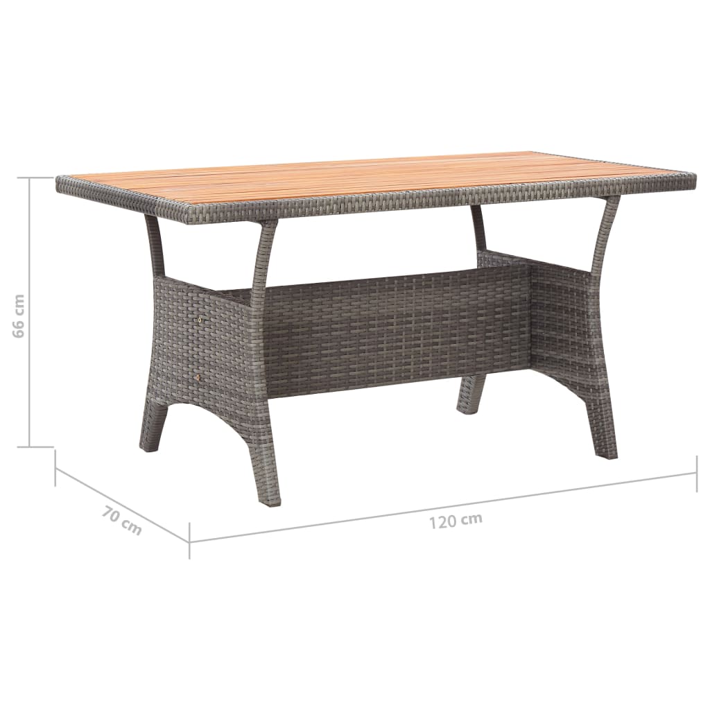 Set Pranzo da Giardino 3 pz Polyrattan e Legno Massello Acacia | homemem39
