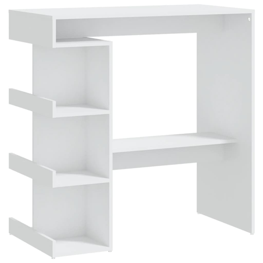 Tavolo da Bar con Ripiani Bianco 100x50x101,5 cm in Truciolato | homemem39