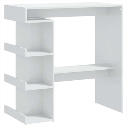 Tavolo da Bar con Ripiani Bianco Lucido 100x50x101,5 cm | homemem39