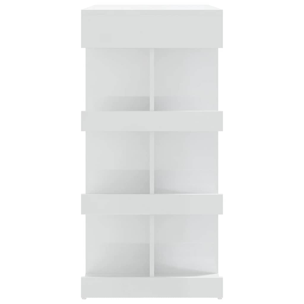 Tavolo da Bar con Ripiani Bianco Lucido 100x50x101,5 cm | homemem39