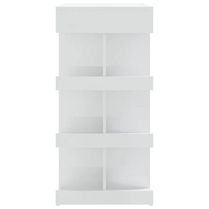 Tavolo da Bar con Ripiani Bianco Lucido 100x50x101,5 cm | homemem39