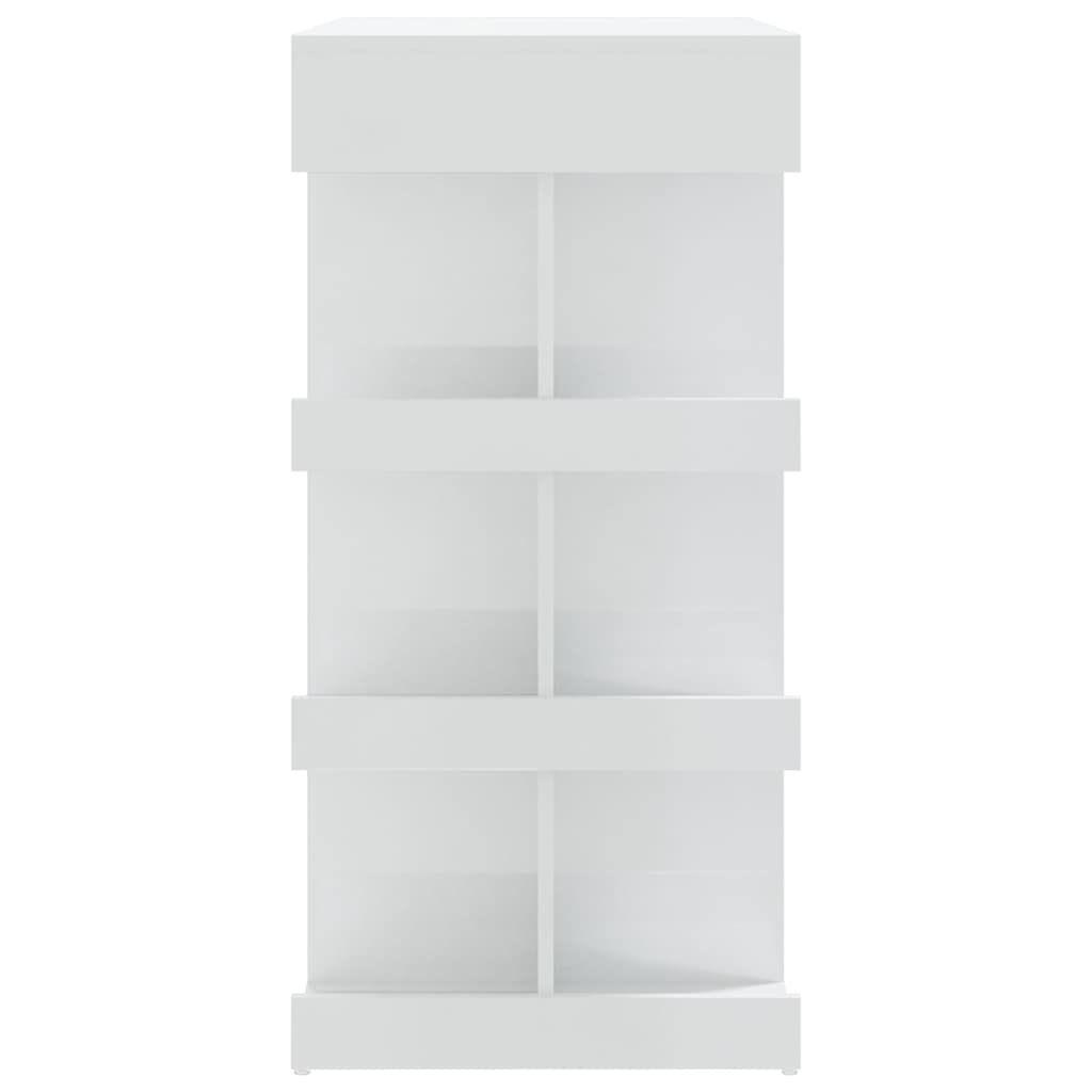 Tavolo da Bar con Ripiani Bianco Lucido 100x50x101,5 cm