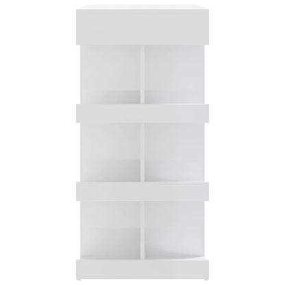 Tavolo da Bar con Ripiani Bianco Lucido 100x50x101,5 cm