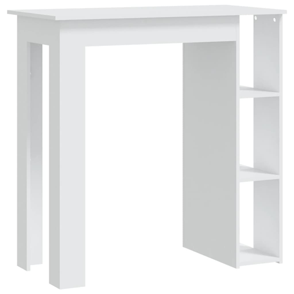 Tavolino da Bar con Ripiani Bianco 102x50x103,5cm in Truciolato - homemem39