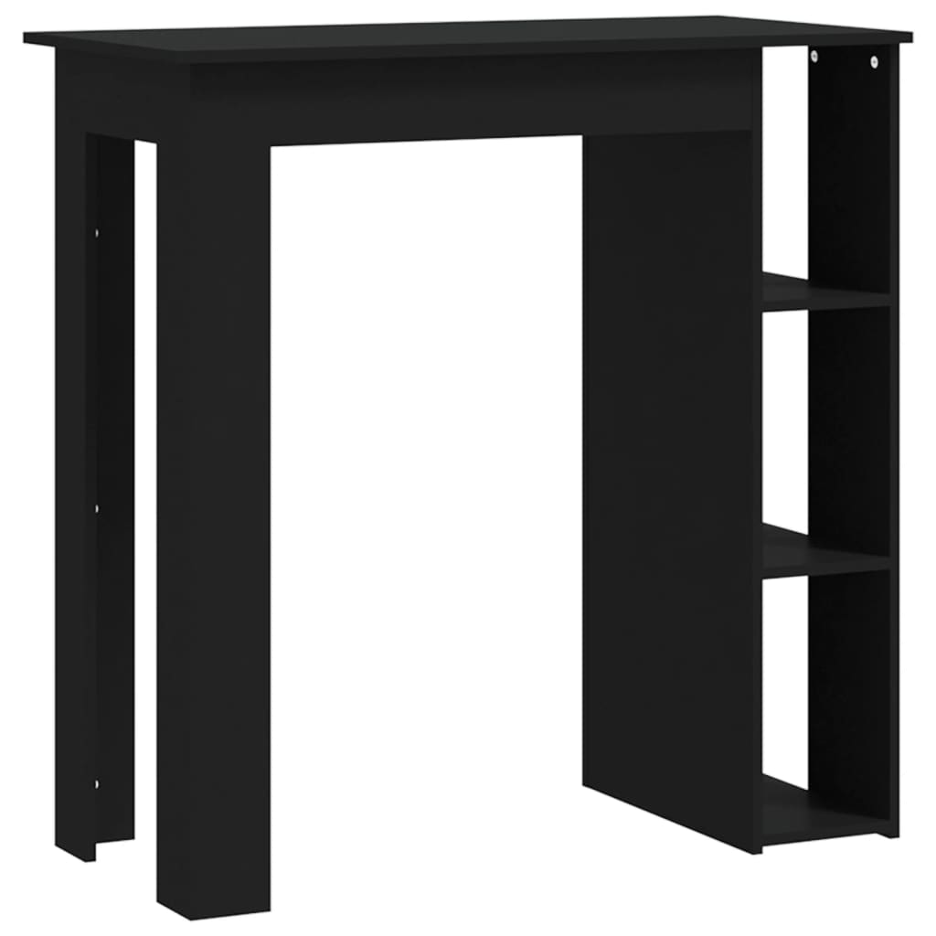 Tavolino da Bar con Ripiani Nero 102x50x103,5cm in Truciolato - homemem39