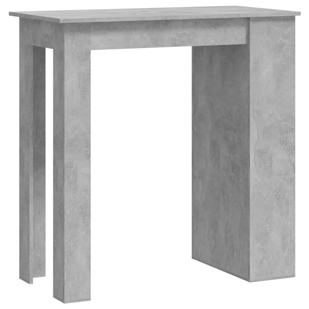 Tavolino da Bar con Portaoggetti Grigio Cemento 102x50x103,5 cm - homemem39