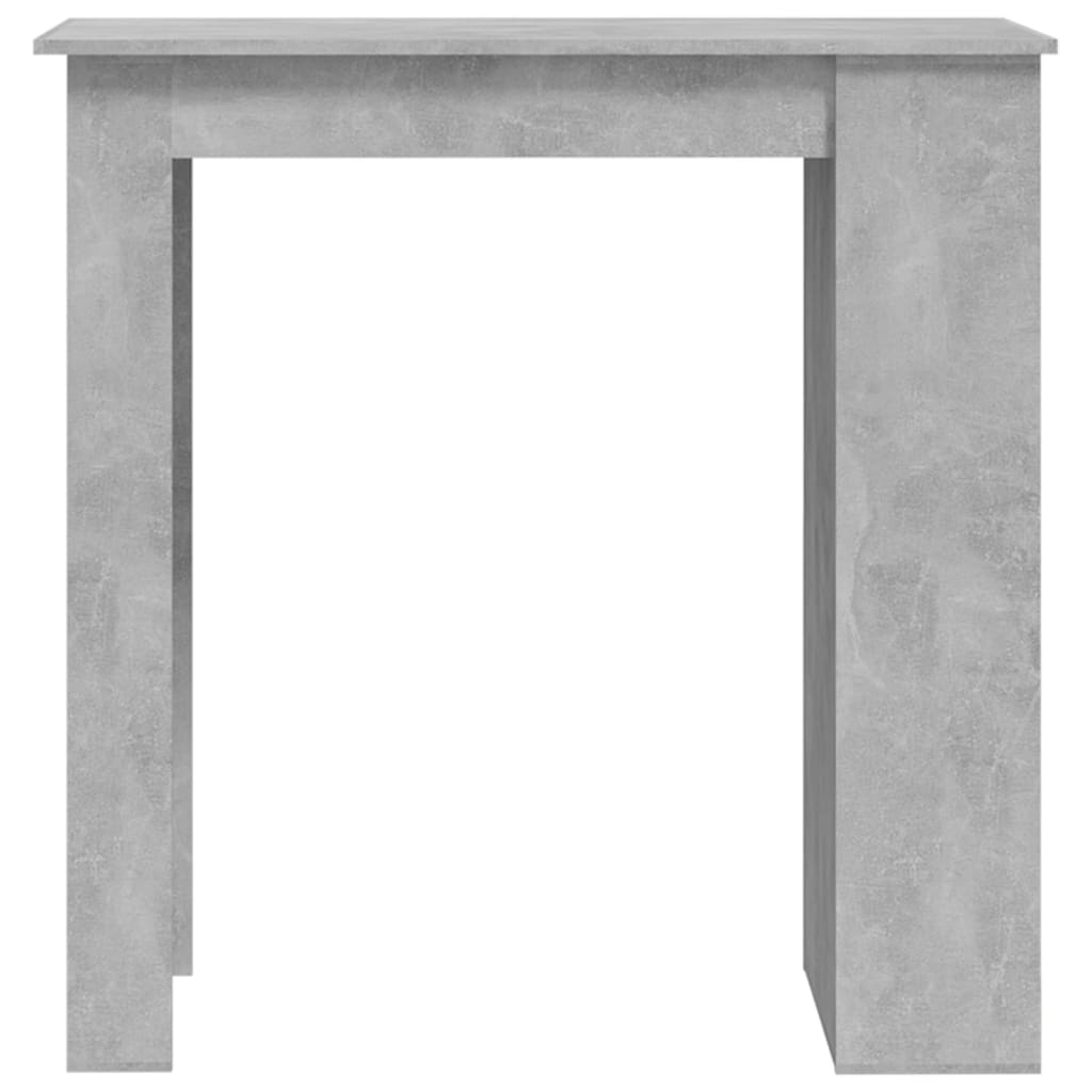Tavolino da Bar con Portaoggetti Grigio Cemento 102x50x103,5 cm - homemem39