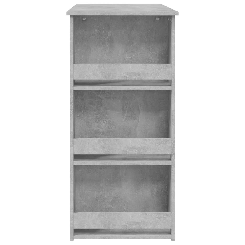 Tavolino da Bar con Portaoggetti Grigio Cemento 102x50x103,5 cm - homemem39