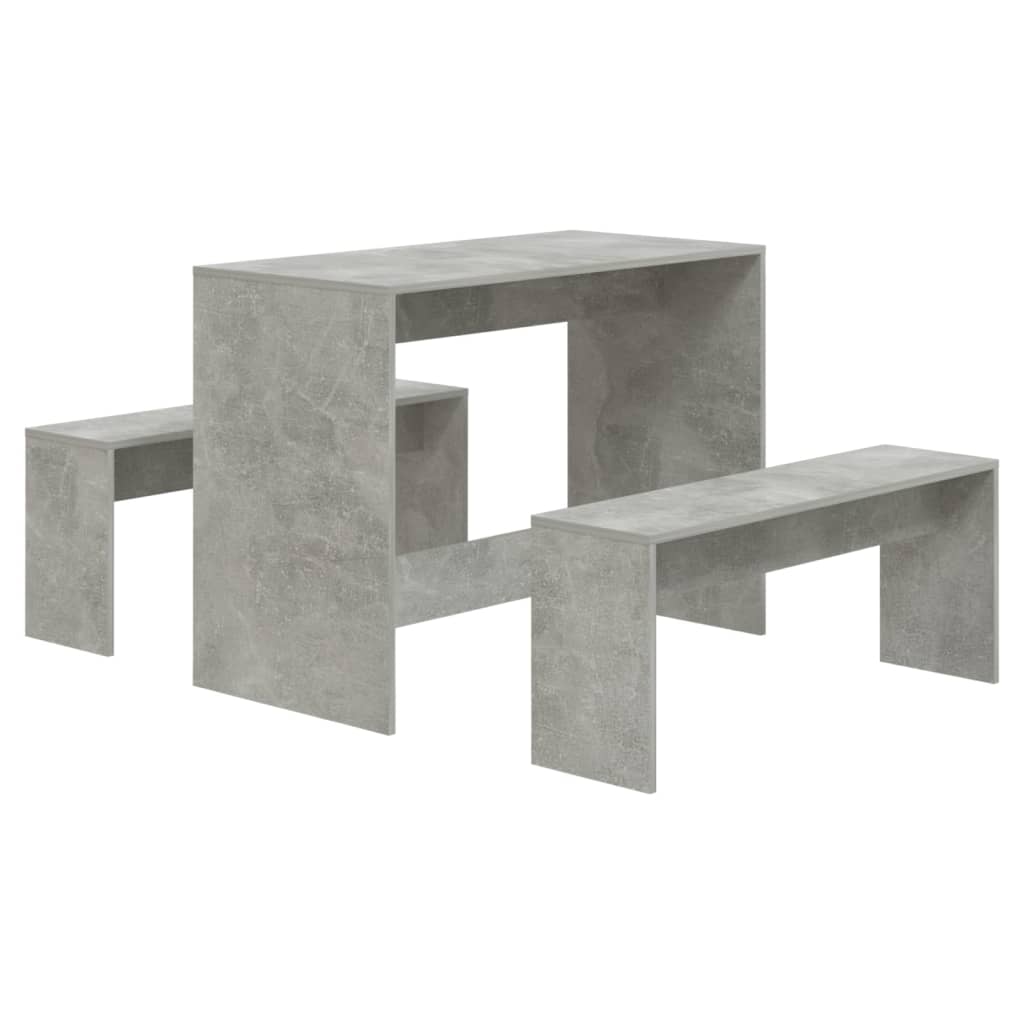 Set da Pranzo 3 Pz Grigio Cemento in Truciolato | homemem39