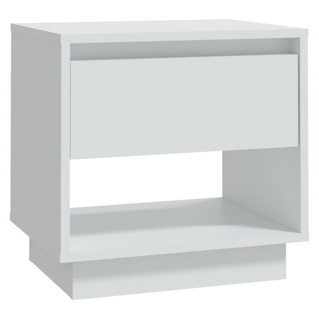 Comodino Bianco 45x34x44 cm in Truciolato - homemem39