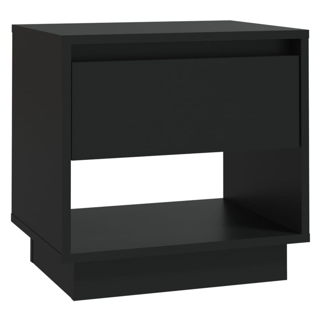 Comodino Nero 45x34x44 cm in Truciolato - homemem39