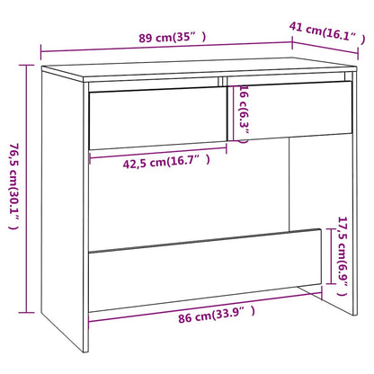 Tavolo Consolle Bianco 89x41x76,5 cm in Acciaio