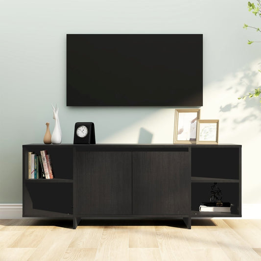 Mobile Porta TV Nero 130x35x50 cm in Truciolato - homemem39