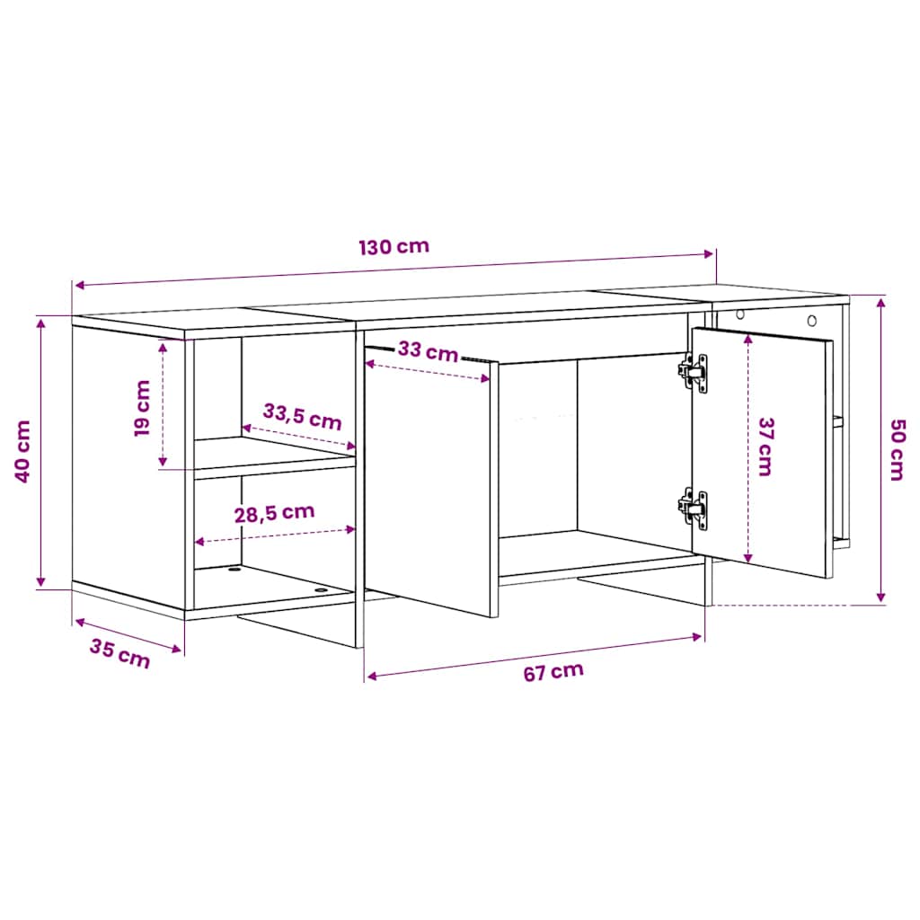Mobile Porta TV Rovere Sonoma 130x35x50 cm in Truciolato