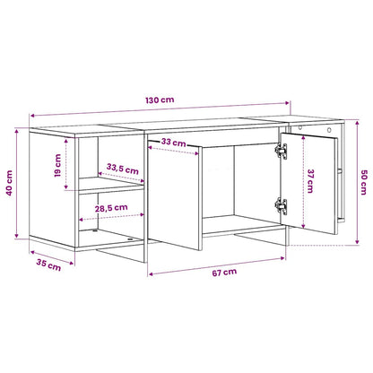 Mobile Porta TV Rovere Sonoma 130x35x50 cm in Truciolato