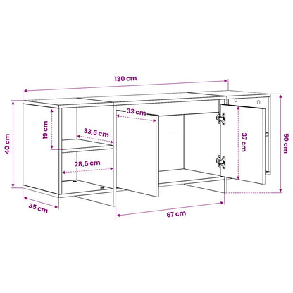 Mobile Porta TV Rovere Sonoma 130x35x50 cm in Truciolato