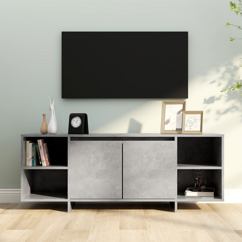 Mobile TV Grigio Cemento 130x35x50 cm in Truciolato - homemem39