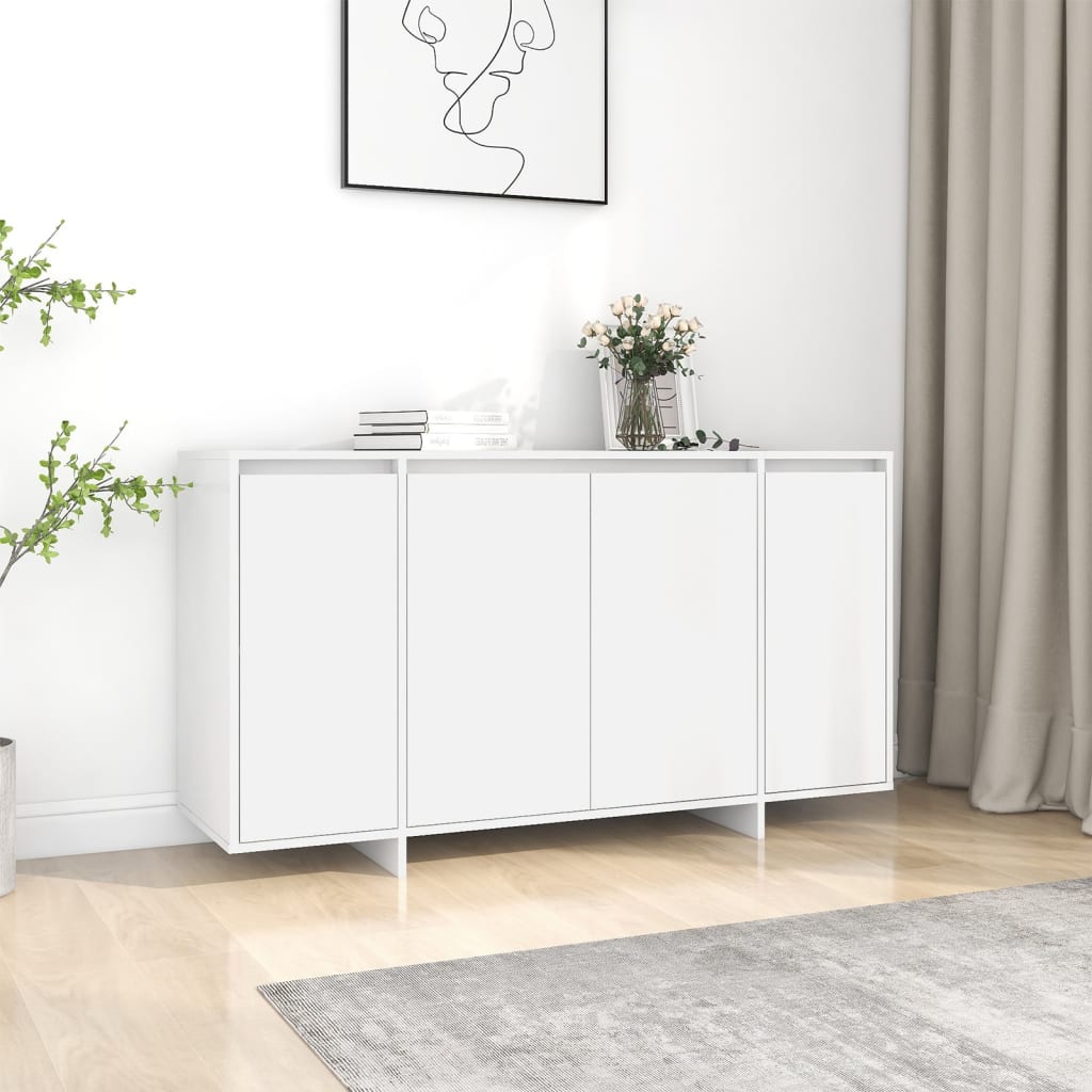 Credenza Bianca 135x41x75 cm in Truciolato - homemem39