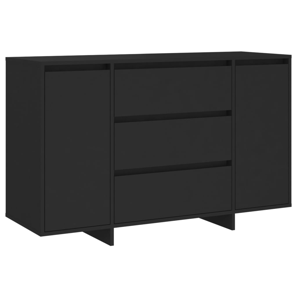 Credenza con 3 Cassetti Nera 120x41x75 cm in Truciolato - homemem39