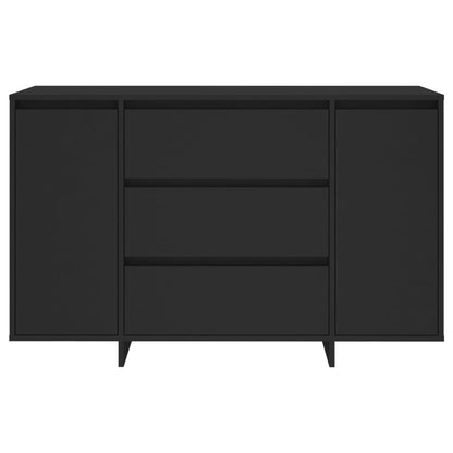 Credenza con 3 Cassetti Nera 120x41x75 cm in Truciolato - homemem39