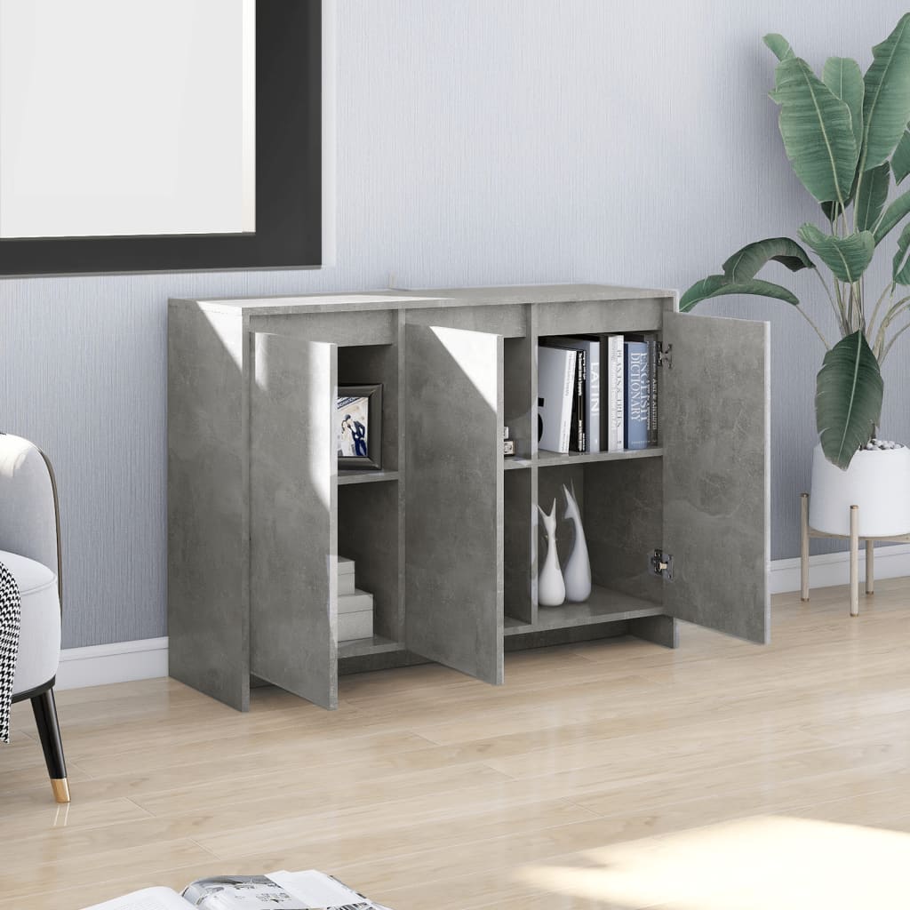 Credenza Grigio Cemento 102x33x75 cm in Truciolato - homemem39