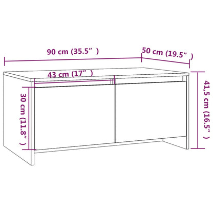 Tavolino da Salotto Grigio Cemento 90x50x41,5 cm in Truciolato | homemem39