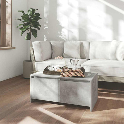 Tavolino da Salotto Grigio Cemento 90x50x41,5 cm in Truciolato