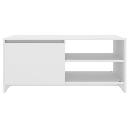 Tavolino da Salotto Bianco 102x50x45 cm Legno Multistrato | homemem39
